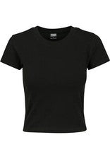 Camisa corta Urban Classics para mujer camiseta elástica negra