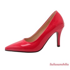 Zapatos de salón de charol de tacón alto negros para mujer Drag Queen travesti zapatos trans
