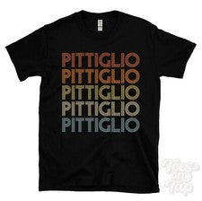 CAMISETA PITTIGLIO ESTILO RETRO REPETIDO Hombre y Mujer Novedad Genial Nombre Regalo