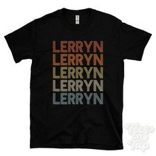 CAMISETA LERRYN ESTILO RETRO REPETIDO Hombre y Mujer Reino Unido Lugar Nombre Regalo