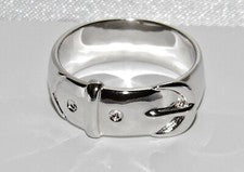 Anillo con hebilla gruesa de plata de ley 925 ~ TODAS LAS TALLAS DISPONIBLES ~ para hombre o mujer