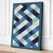 Arte de pared geométrico en lienzo de celosía decoración del hogar listo para colgar
