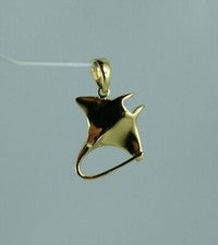 kleiner Rochen Anhänger Sterling Silber vegoldet mit 1 Micron 14 Karat Gold