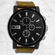 Oozoo Cuero Reloj para Hombre C9033A Análogo de Cuarzo Pulsera Braun UOC9033A