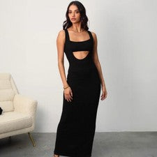 Vestido tridimensional a rayas color liso personalidad moda mujer