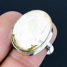 Scolecita piedras preciosas hechas a mano 925 anillo de joyería de plata este...