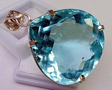 Colgante Topacio Azul Cielo Corte Pera 105-106 Ct Piedras Preciosas Naturales Certificado EGL
