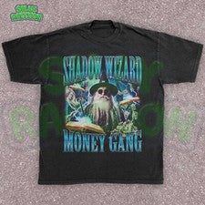 Camiseta Shadow Wizard Money Gang, Camisa Gráfica Retro, Camiseta Fantasía Oscura