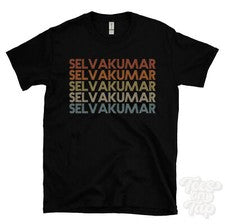 CAMISETA SELVAKUMAR ESTILO RETRO REPETIDO Hombre y Mujer Novedad Genial Nombre Regalo
