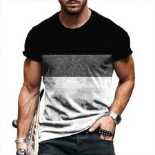 Camiseta Hombres Negro Gris Gradiente Ropa Activa Aptitud Física Manga Corta Tee
