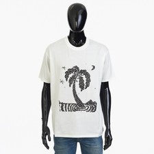 Camiseta de algodón blanca CELINE x ED BONER 1300$ - Bordado con tachuelas Lost Paradise