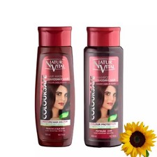 Juego de champú y mascarilla natural vital caoba para cabello color henna y queratina seguro