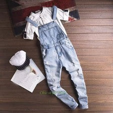 Mono vaquero clásico para hombre informal calce ajustado mono pantalones pantalones pantalón moda