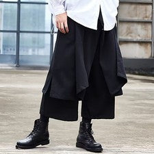 Nuevos Pantalones Para Hombre Pierna Ancha Moda Sueltos Falda Suelta Pantalones Pantalones Góticos Japoneses