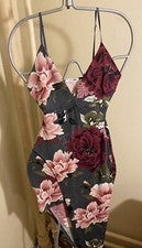 Vestido midi asimétrico floral de moda Nova para mujer talla M **Nuevo sin etiquetas**