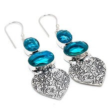 Pendiente de joyería de plata esterlina 925 hecho a mano con piedras preciosa...