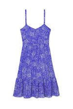 PEP - Vestido midi estampado sin mangas para mujer - XL - Azul cobalto