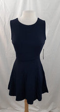 Vestido para mujer Lulus S azul marino sin mangas línea A encaje espalda abierta ponte tejido nuevo con etiquetas