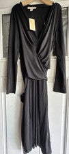 Vestido para mujer Michael Kors elástico con cinturón negro envolvente cápsula talla 8 nuevo con etiquetas