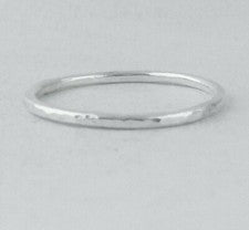 Anillo halo de 1 mm sólido de plata de ley 925 banda redonda apilable pulido o martillo