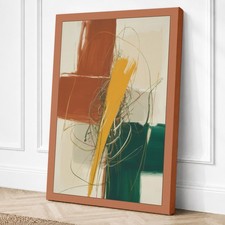 Impresión en lienzo abstracto de geometría gestual arte de pared decoración del hogar listo para colgar