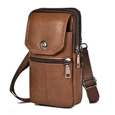 2023 Bolso Mensajero para Hombres Bolso de Cuero de Vaca Bolsa para Teléfono Móvil Hombres Cartera Pequeña