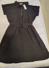 vestido de verano Para Mujer De Mangas Cortas A La Moda Con Elástico Y Cinto