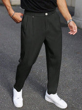 Pantalones informales de pierna recta para hombre, pantalones versátiles retro estilo británico