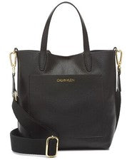 Bolso de mano bandolera para mujer Calvin Klein X3214 Larissa de cuero negro
