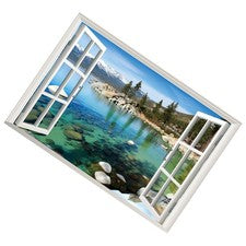Calcomanía de decoración de pared de dormitorio 3D para vivir ventana falsa hogar