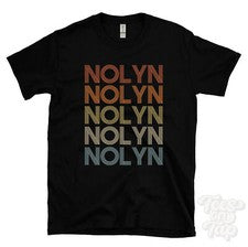 CAMISETA NOLYN ESTILO RETRO REPETIDO Hombre y Mujer Novedad Genial Nombre Regalo