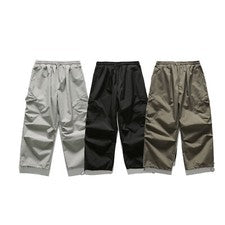 Primavera Moda Multi Bolsillo Carga Pantalones Para Hombre Informales Pantalones Sueltos