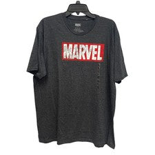 Nueva Camiseta Manga Corta Marvel Logo Envejecido Para Hombres XL Estilo Vintage Mezcla Algodón