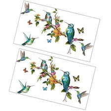 2 piezas calcomanías de pared para ramas de sala de estar pájaros decoración del hogar
