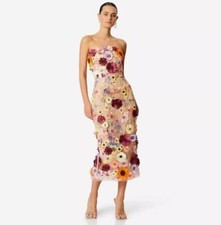 Mujeres Moda Niñas Floral Decoración Calce Ajustado Cremallera Oferta Hombro Vestido Largo Sexy