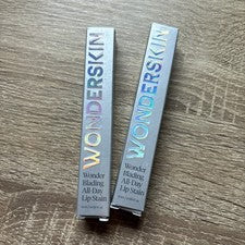 LOTE DE 2 manchas de labios Wonderskin Wonder Blading todo el día, mancha de labios de tono encantador