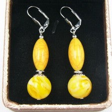 Bernstein Ohrringe earrings Damen Ohrhänger Klappbrisuren Geschenk Bailysbeads®
