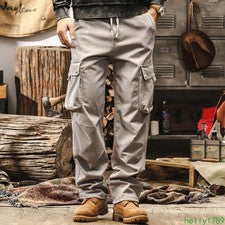 Ropa de trabajo americana Pantalones Hombres Otoño Nuevos Moda Exterior Pantalones Sueltos Informales Pantalones