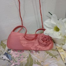 Nuevo con etiquetas Bolso sin asas Kate Landry para mujer Melocotón Cartera Noche Fiesta Boda