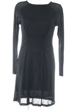 Vestido mujer Filippa K manga larga negro pliegues viscosa talla 36 fiesta
