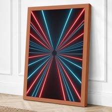 Impresión en lienzo geométrico de movimiento de neón arte de pared decoración del hogar listo para colgar