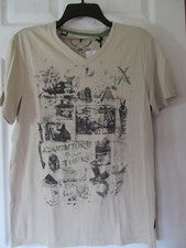 CAMISETA MANGA CORTA HOMBRE NUEVO CON ETIQUETAS iJEANS by BUFFALO DISEÑO GRÁFICO Tostado y Negro