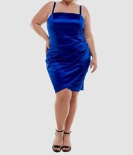 Vestido ceñido al cuerpo ajustado de moda azul Emerald Sundae para mujer talla grande 18