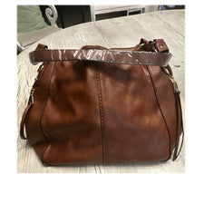 Bolso/cartera de cuero italiano suave marrón correa desmontable monedero bolsillos para mujer