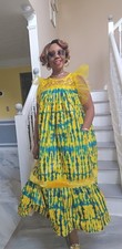 Vestido Solero Largo Mujer Africano Tinte Talla 08,10,12