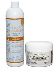 Kit de tratamiento de queratina profesional Simply Brasil Hair Queratina, 16,9 fl oz