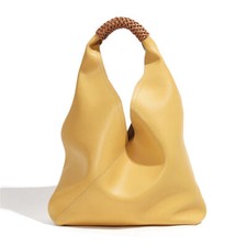 Bolso de Mano de Cuero Genuino para Mujer de Diseñador Bolso de Mano Bolso Tejido con Cubo