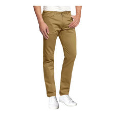 Pantalones chinos Galaxy by Harvic para hombre ajustados ultra elásticos marrón W30 L30