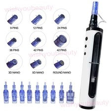 Pluma de agua para la piel máquina de rejuvenecimiento para el cuidado facial antiarrugas 12/24/36/42 pines nano