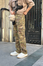 Pantalones/pantalones cargo informales de algodón camuflaje con bolsillos múltiples utilitarios para hombre